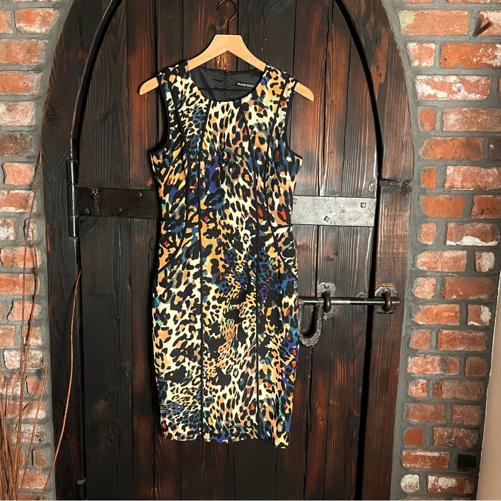Black Halo animal print dress 6